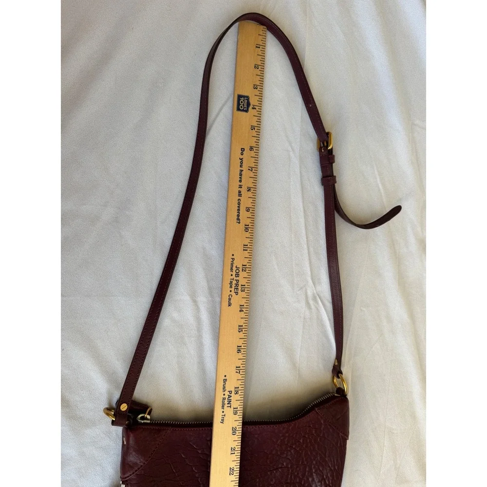 Marc by Marc Jacobs Burgundy Pebbled Lamb Leather Crossbody Shoulder Gold Silver